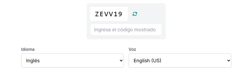 selecciona el idioma y la voz deseada
